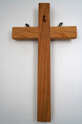 Vintage Wooden   Metal Wall Cross 12  Tall