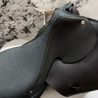 Herm  s Black Suede Leather    event    Hunter Jumper Saddle  Size 17 5 Inchs