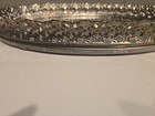 Vintage Silver Filigree Oval Mirror Vanity Tray 13 5  X 8 5 
