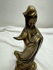 Vintage Guan Yin Kwan Yin Bronze Brass Statue 9-1 4    Tall X 3-1 2    Heavy
