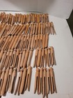 Vintage Wooden Clothes Pin Line Bag With Metal Hanger 190 Clothespins