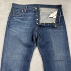 Levis 501 Jeans Mens 36x29 Blue Straight Button Fly American Dark Wash Denim