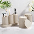 6 Piece Bathroom Accessory Set Soap Dispenser Toothbrush Holder Organizers New