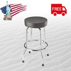 Trp6185 Swivel Bar Stool  Padded Garage shop Seat Plated Legs  Black