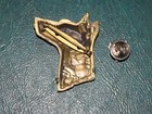 2 Doberman Pinscher Pins Brass Brooch   1983 Rawcliffe Pewter Hat Pin