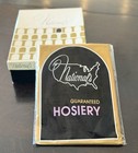 6 Pair 1970s National s Seamless Stockings   Original Box - Coffee Bean Size D
