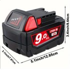    free Shipping    4pack M18 9ah 18v High-quality Replacement Battery For Milwaukee