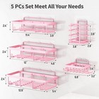 Liuoud 5 Pack Shower Caddy Organizer Rack Shelf For Inside Shower Adhesive Ba   