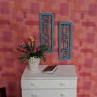 1 12 Scale Miniature Mid Century Modern Wall Art Set Of 2 Wood Plaques Dollhouse