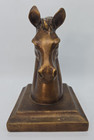 Vintage Verandah Resin Horse Head Bust Equestrian Statue Faux Bronze Figurine