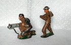 Vintage Barclay Manoil Lead Metal Soldiers Infantry With Machine Guns Figures