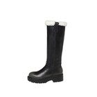 Fashion Womens High Boots Leather Low Heels Round Toe Pull On Thicken Warm Boots