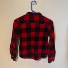 Boys Medium Victory Sportswear Red And Black Plaid Fleece Flannel Shirt