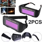 2pcs Solar Auto Darkening Welding Glasses Welder Mask Helmet Eyes Goggle    