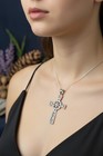 Large Celtic Cross Pendant Irish Scottish Ireland Celtic Necklace 925 W chain