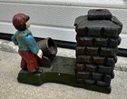 Working Vtg Cast Iron Artillery Bank Mechanical Coin Bank - Solider With Cannon