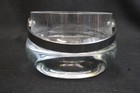 Mid-century Modern Heavy Clear Glass Ice Bucket With Metal Handle