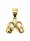 14k Yellow Gold Solid Newborn Infant Bootie Baby Shoes Charm Pendant 1 Gram