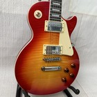 New Lp Cherry Red Burst Flame Maple Top Electric Guitar Gold Parts Usa Shipment