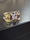 Vintage Knights Templar Cross Signet Ring 10k Gold York Rite Masonic Size 10 5
