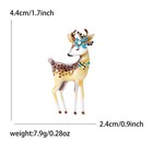 Enamel Reindeer Brooch Pin Deer Antler Flower Crystal Rhinestone Christmas Gift