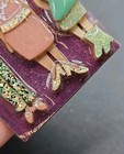 Vintage Woman Pins By Lucinda 3 Women Glittered Mauve Pink Green
