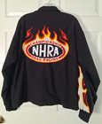 Vintage Nhra Championship Drag Racing Flames Nylon Zip Jacket Main Gate Size S