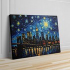 Nyc City Skyline As Van Gogh Starry Night New York City Canvas Print Wall Art