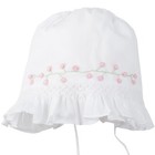 Nwt Feltman Brothers White Pink Smocked Baby Bonnet 6 9 Months Girls Rose 6 9 M
