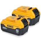 New  dcb205-2  Dewalt 20v Max 5 0ah Lithium-ion Battery 2-pack Of Dcb205