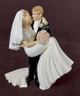 Vtg 1998 Wilton Wedding Cake Topper Threshold Of Happiness Groom Carrying Bride