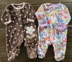 Baby Girl Size Newborn Lot Of 8 Pieces Sleepers Outfits Bundle Carter s   More