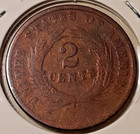 1864 Two Cent Piece 2c Large Motto Us Copper Coin   41-wn5 rbz 