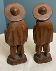 Lot Of 2 Ecuador Hand Carved Miniature Wood Wooden Native Musical Men Sculptures