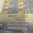 C  lavi X Peanuts Snoopy Beach Day Double-sided Nail File Set 6pc 100 180