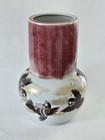Antique Japanese Kutani Crackle Cylinder Bulbious Vase With Birds Signed 10 x7 