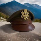 Vintage Ww2 Usaaf Army Military Officers Service Crusher Visor Hat Cap Sz  7-1 4