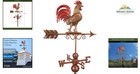 Hand Finished Copper Weathervane With Red Rooster And Multi-color Patina