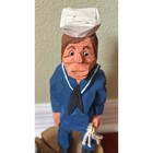 Pudge Degraff Folk Art Americana Hand Carved Sailor Rope Nautical Vintage Wi