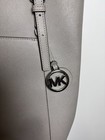 Michael Kors Ciara Large East West Top Zip Saffiano Leather Tote Bag In Grey