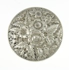 Antique Black Starr   Frost  5 Sterling Silver Floral Repousse Round Trinket Box