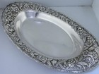 Sterling Silver S Kirk   Son Oval Bread Serving Dish Repousse No 60  no Mono