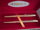  nos  Vintage Parker 75 Gold Grid Fountain Pen   Mechanical Pencil Set