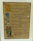 Old Framed Hand Painted Illuminated Manuscript Poem By Robert Louis Stevenson