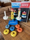 Vintage Playskool Stack Scale Complete W Original Box Wooden Retro Toy Very Rare