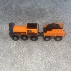 Brio World 33036 Wooden Railway Steam Train Engine Tender Coal Car Magnetic Toy