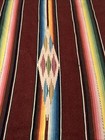 1940s 50s Vintage Mexican Saltillo Serape Blanket Center Diamond 60 X 89    Wool