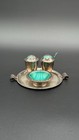 Vintage Enamelled Russian  ussr  Silver Cruet Set For Spices 155g Tallin