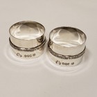 Vtg Dublin Sterling Silver Napkin Rings No Engraving New Set Of Two Original Box