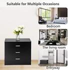 Wooden Dressers Chest Of Drawers 3 Drawer Black Finish Bedroom Storage Furniture